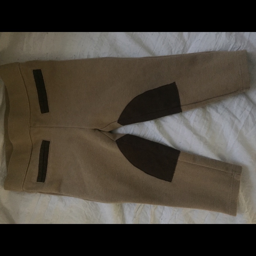 Khaki & brown 18 month old baby girl leggings
